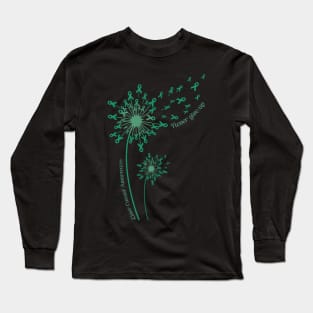 Dandelion Liver Cancer Awareness Never Give Up Long Sleeve T-Shirt